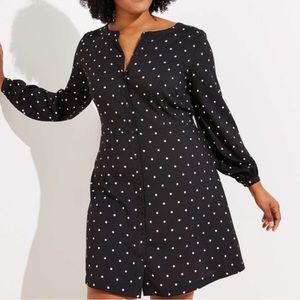 Loft Dress Black White Polka Dots Size 12